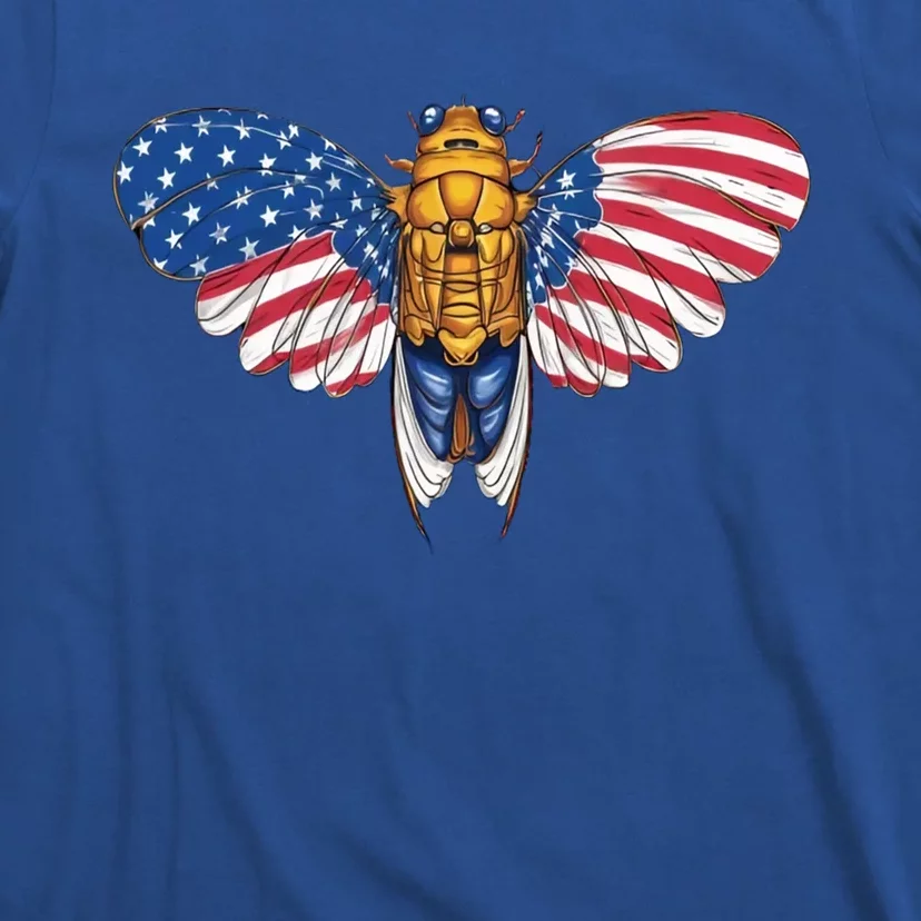 American Flag Cicada 4th Of July Entomologist Insect Bug Gift T-Shirt