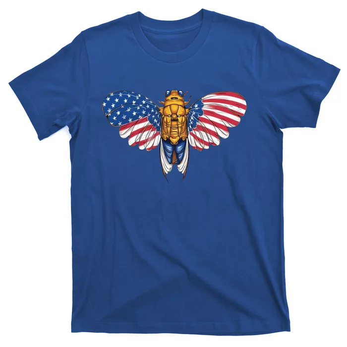 American Flag Cicada 4th Of July Entomologist Insect Bug Gift T-Shirt