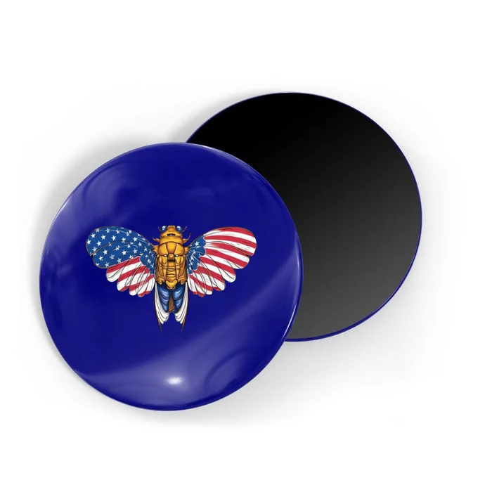 American Flag Cicada 4th Of July Entomologist Insect Bug Gift Magnet