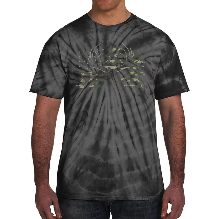 American Flag Camouflage Outdoor Antlers Deer Tie-Dye T-Shirt