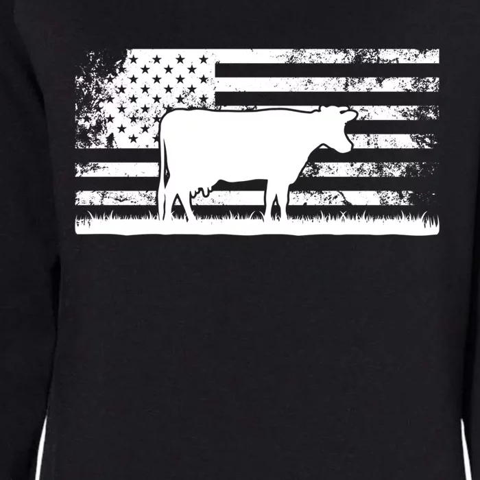 American Flag Cute Gift Holstein Cow Rancher For Cattle Farmer Meaningful Gift Womens California Wash Sweatshirt