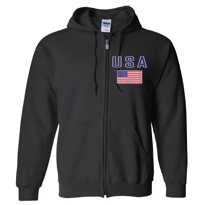 American Flag Cool Patriotic Usa Flags Full Zip Hoodie