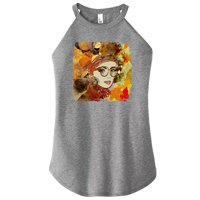 Autumn Fall Colors Glasses Woman Women’s Perfect Tri Rocker Tank