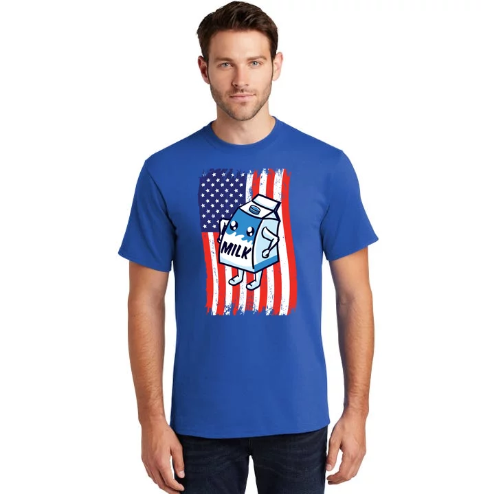 American Flag Cow Milk Carton Great Gift Tall T-Shirt