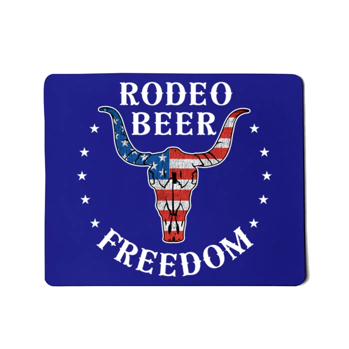 American Flag Cow Skull 4th Of July Cow Western Rodeo Cool Gift Mousepad