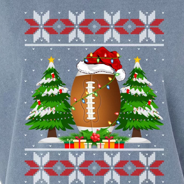 American Football Christmas Tree Lights Ugly Sweater Xmas Cute Gift Garment-Dyed Women's Muscle Tee