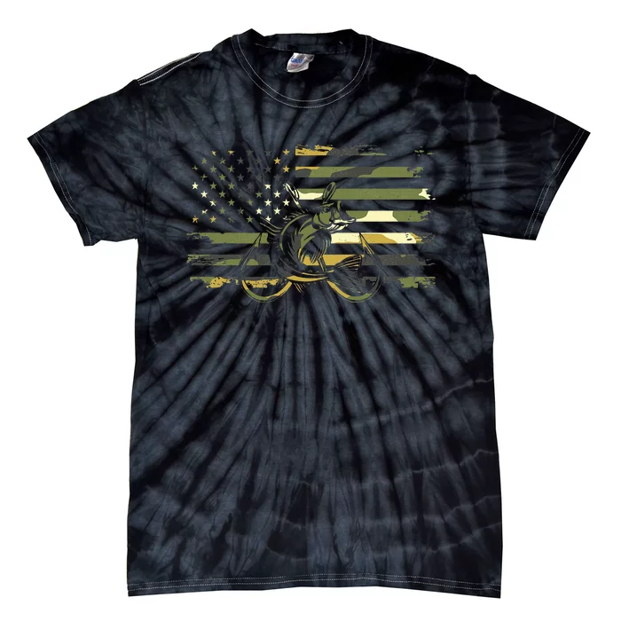 American Flag Camouflage Fishing Tie-Dye T-Shirt