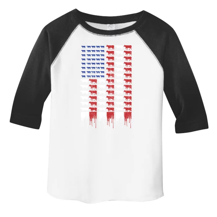 American Flag Cow Flag Farm Love Cows Gift Toddler Fine Jersey T-Shirt