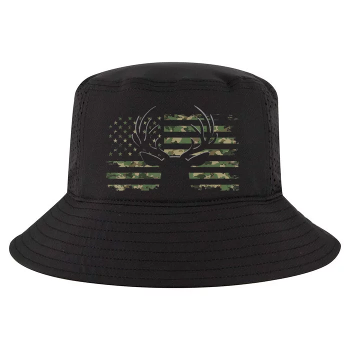 American Flag Camouflage Outdoor Antlers Deer Cool Comfort Performance Bucket Hat