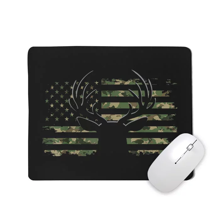 American Flag Camouflage Outdoor Antlers Deer Mousepad