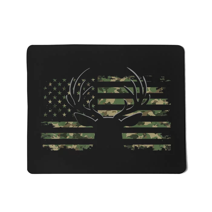 American Flag Camouflage Outdoor Antlers Deer Mousepad