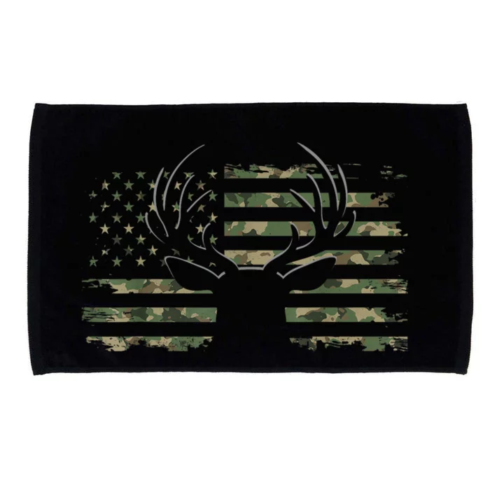 American Flag Camouflage Outdoor Antlers Deer Microfiber Hand Towel