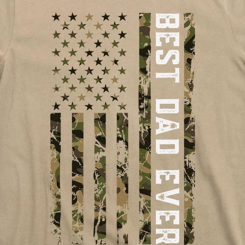 American Flag Camo Fathers Day Best Dad Patriotic Father Day T-Shirt