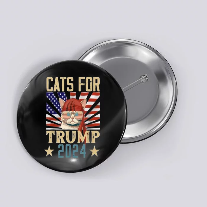 American Flag Cat For Trump 2024 Gifft Button