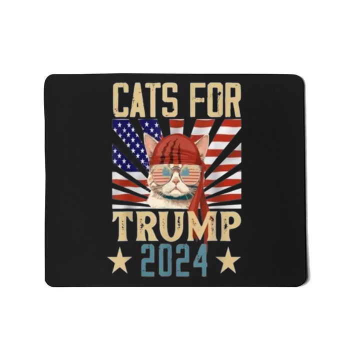 American Flag Cat For Trump 2024 Gifft Mousepad