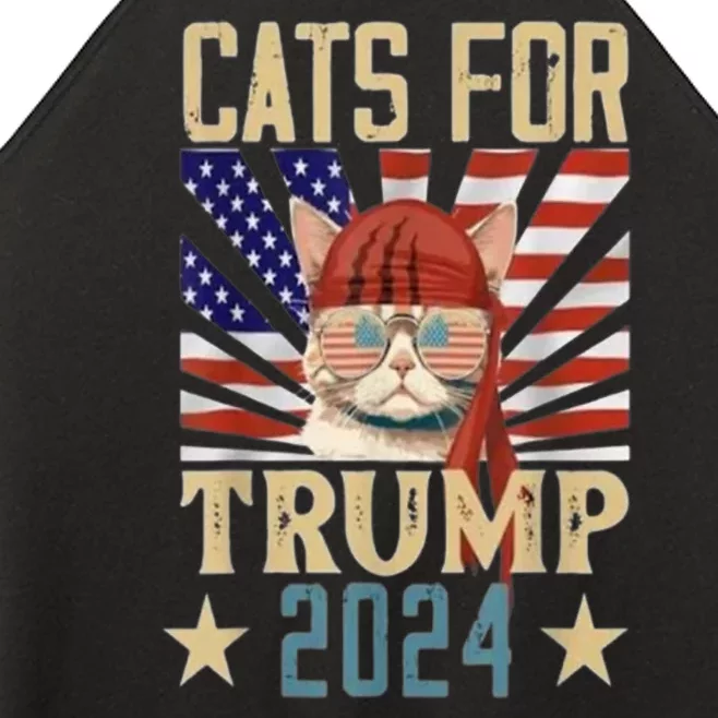 American Flag Cat For Trump 2024 Gifft Women’s Perfect Tri Rocker Tank