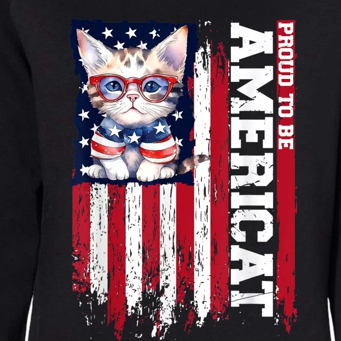 American Flag Cat 4th Of July Kitten Patriotic Pet Lover Pun Womens California Wash Sweatshirt