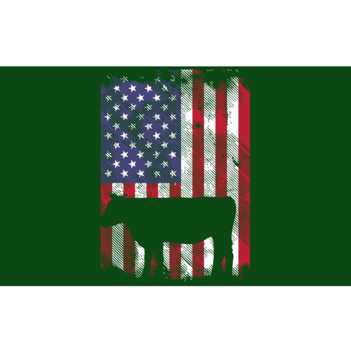 American Flag Cow Vintage Farm Animal Patriotic Farmer Gift Bumper Sticker