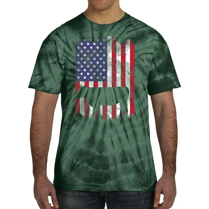 American Flag Cow Vintage Farm Animal Patriotic Farmer Gift Tie-Dye T-Shirt