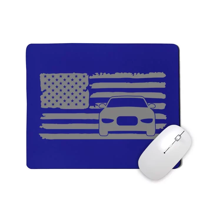 American Flag Car Racing Gift Vintage Usa Flag Auto Racing Gift Mousepad