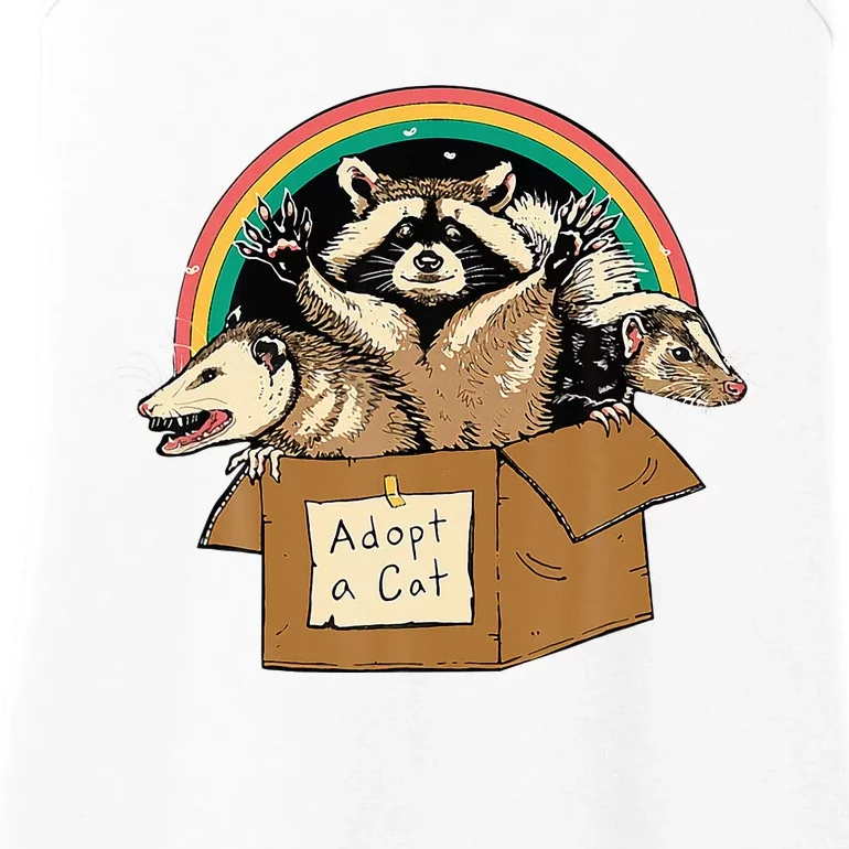 Adopt Forbidden Cats In Box Raccoon Skunks Possum Cat Lovers Ladies Essential Tank