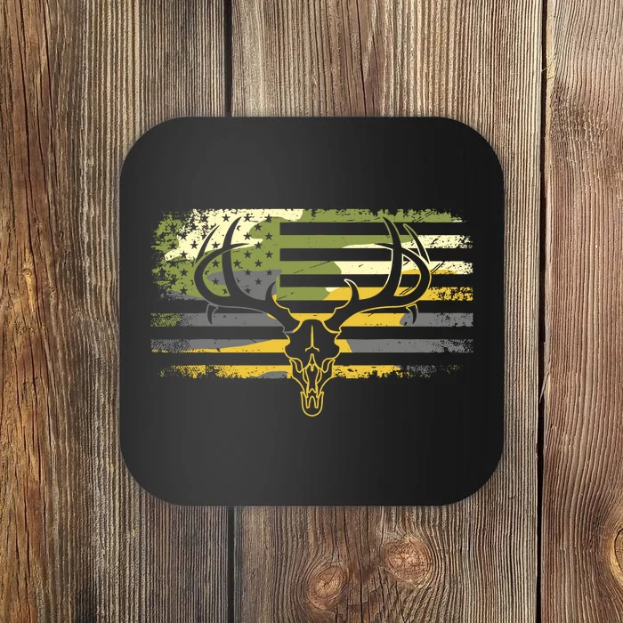 American Flag Camouflage Outdoor Antlers Deer Coaster