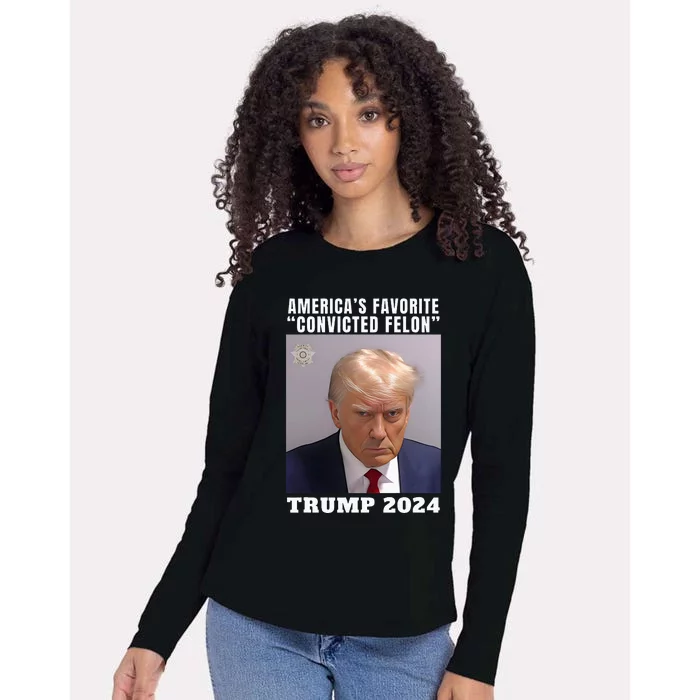 Americas Favorite Convicted Felon Protrump Womens Cotton Relaxed Long Sleeve T-Shirt