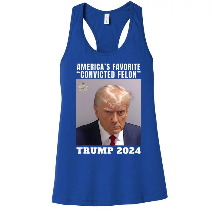 Americas Favorite Convicted Felon Protrump Women's Racerback Tank