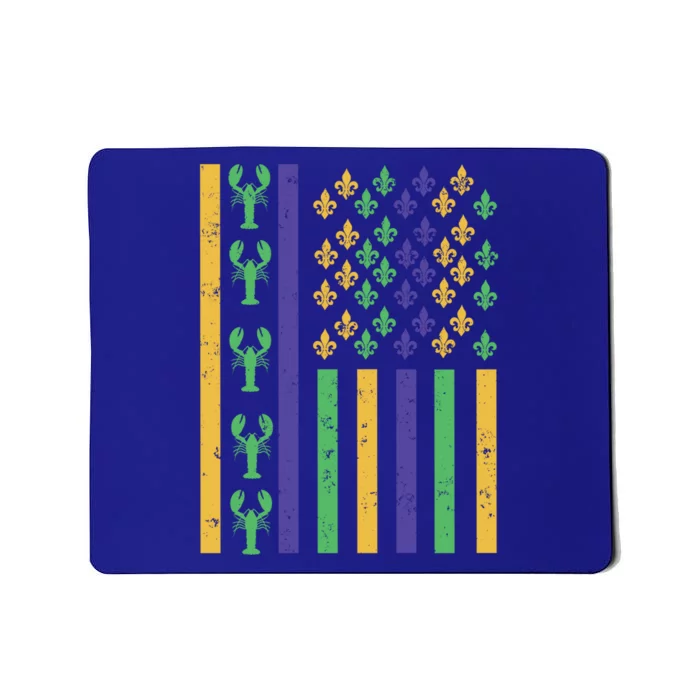 American Flag Carnival Crawfish Mardi Gras Fleur De Lys Great Gift Mousepad