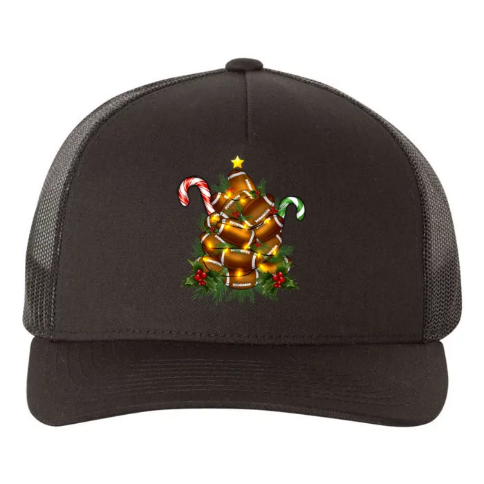 American Football Christmas Tree Christmas Pajamas Yupoong Adult 5-Panel Trucker Hat