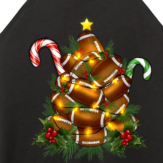 American Football Christmas Tree Christmas Pajamas Women’s Perfect Tri Rocker Tank