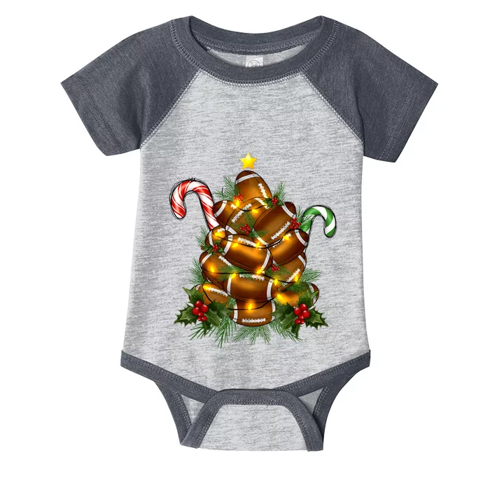 American Football Christmas Tree Christmas Pajamas Infant Baby Jersey Bodysuit