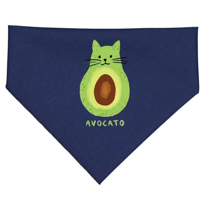 Avocato Funny Cute Cat Avocado Vegan And Cat Lover Kitten USA-Made Doggie Bandana