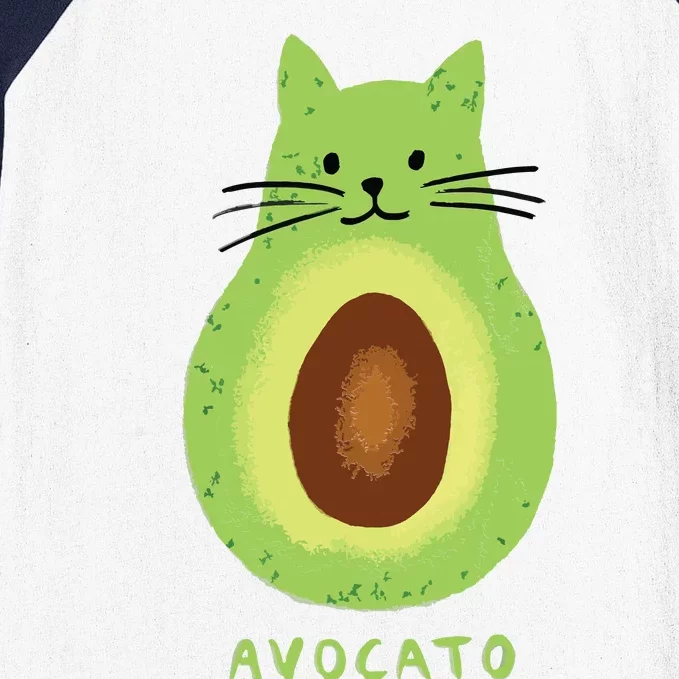 Avocato Funny Cute Cat Avocado Vegan And Cat Lover Kitten Baseball Sleeve Shirt