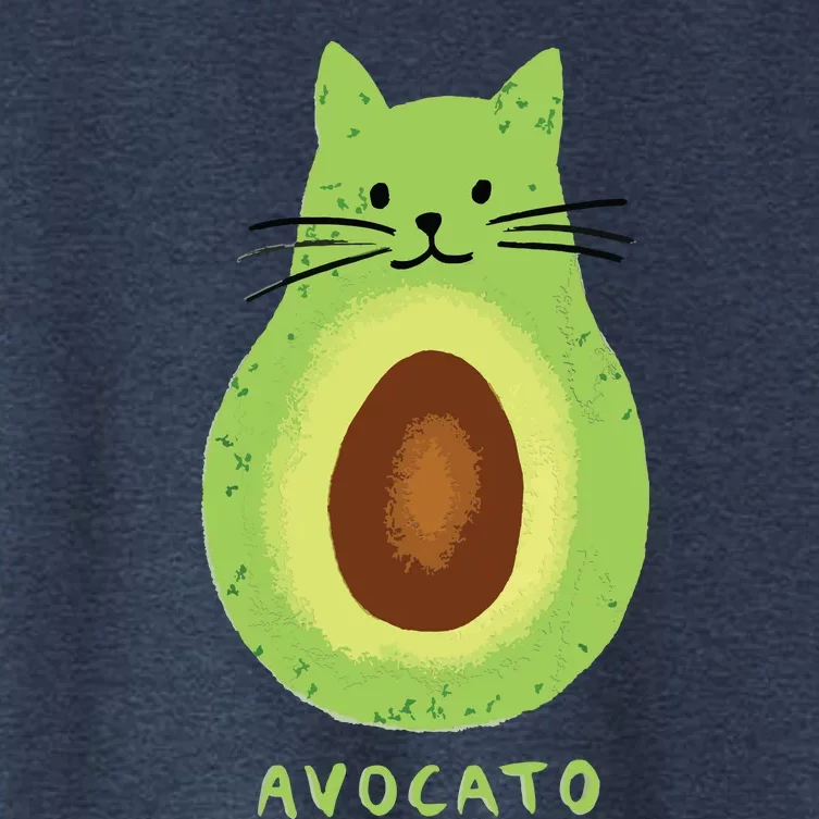 Avocato Funny Cute Cat Avocado Vegan And Cat Lover Kitten Women's Crop Top Tee