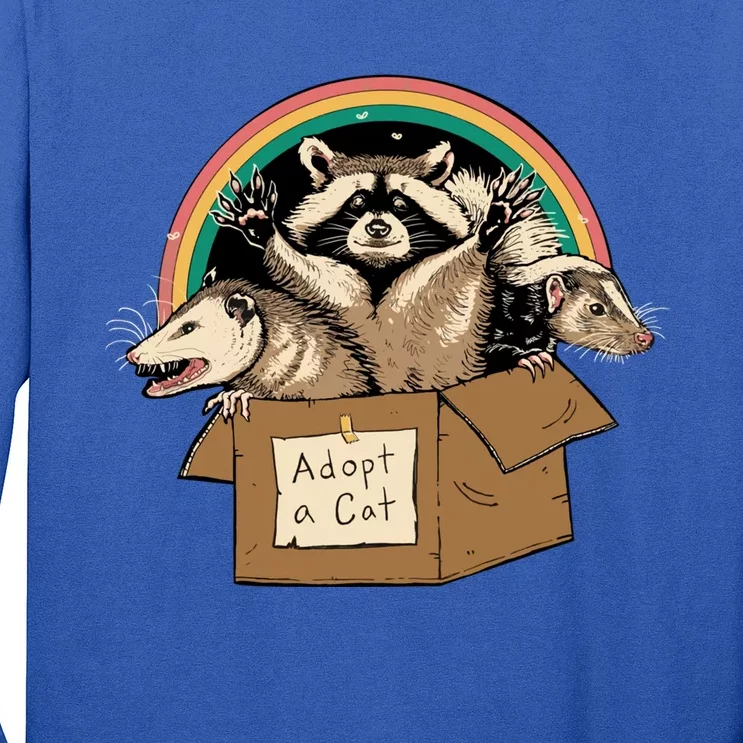 Adopt Forbidden Cats In Box Raccoon Skunks Possum Cat Lovers Meaningful Gift Long Sleeve Shirt