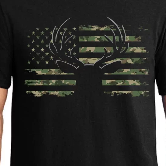 American Flag Camouflage Outdoor Antlers Deer Cool Gift Pajama Set