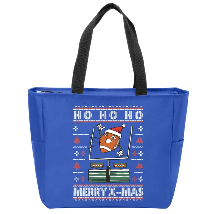 American Football Christmas Sweater Xmas Gift Zip Tote Bag