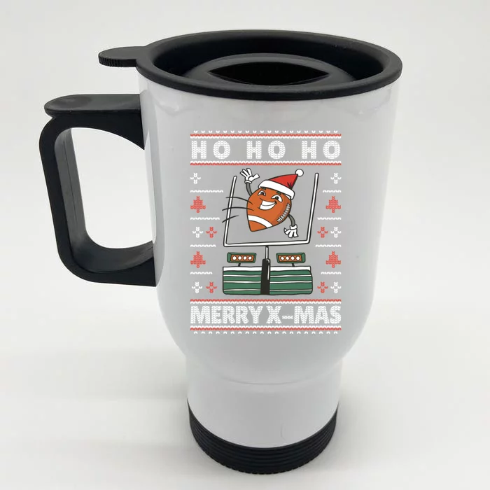 American Football Christmas Sweater Xmas Gift Front & Back Stainless Steel Travel Mug