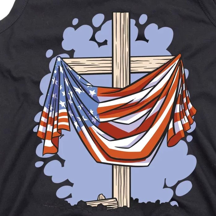 American Flag Cross Tank Top