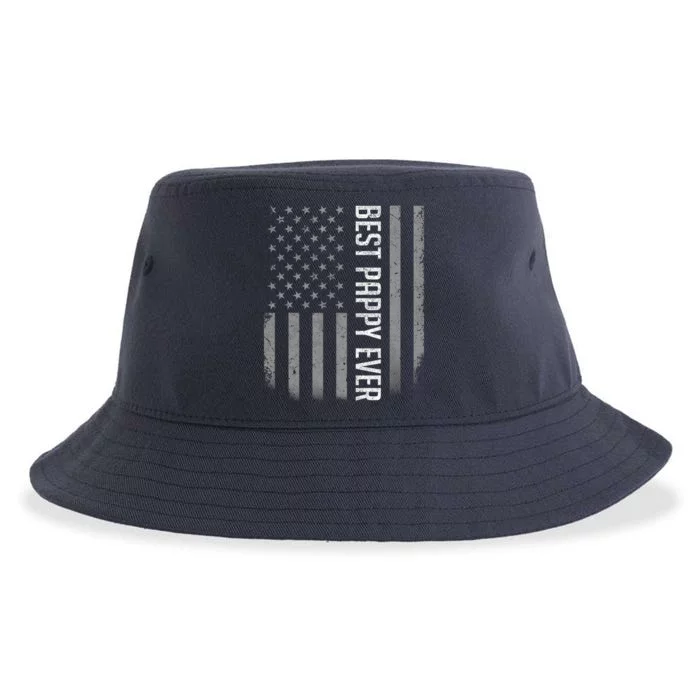 American Flag Dad Gift For Fathers Day Best Pappy Ever Sustainable Bucket Hat