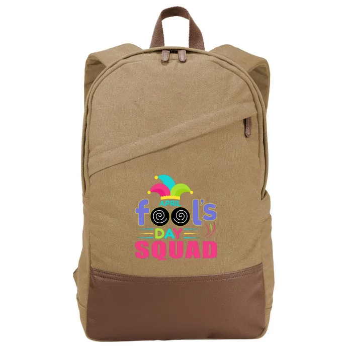 April Fools Day Squad Jester Hat Prank April 1 Cotton Canvas Backpack