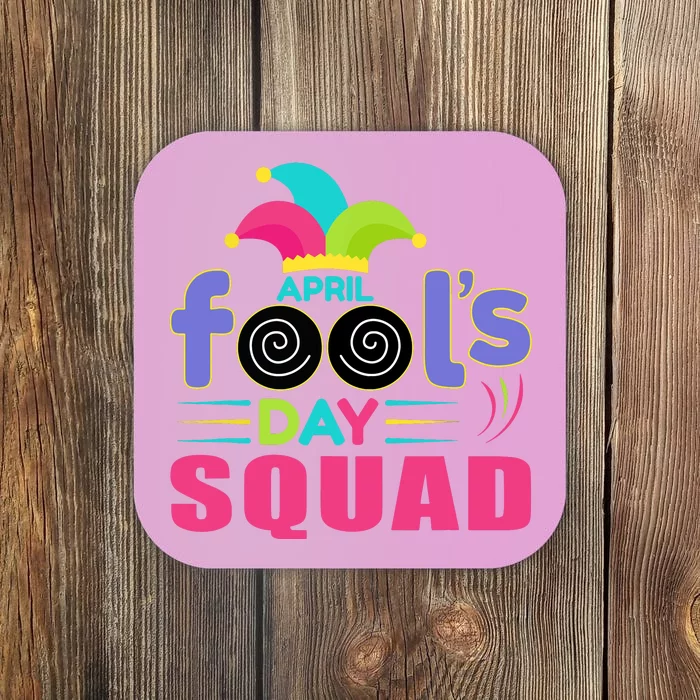 April Fools Day Squad Jester Hat Prank April 1 Coaster