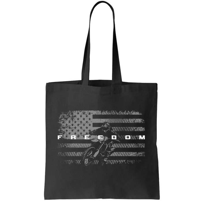 American Flag Dirt Bike Motocross Tote Bag