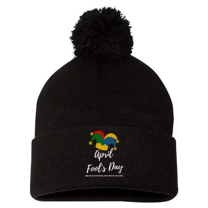 April Fools Day Pom Pom 12in Knit Beanie