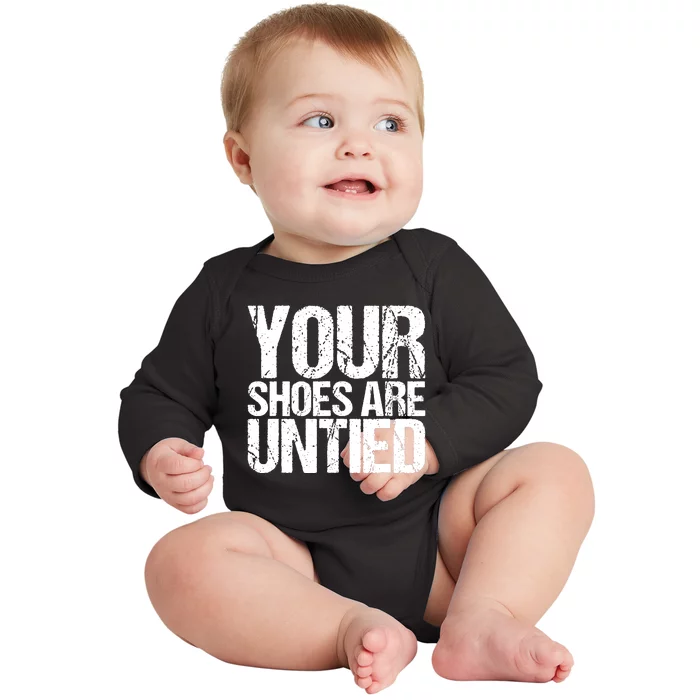 April Fools Day Your Shoes Are Untied Funny Baby Long Sleeve Bodysuit