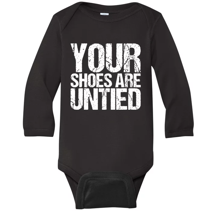 April Fools Day Your Shoes Are Untied Funny Baby Long Sleeve Bodysuit