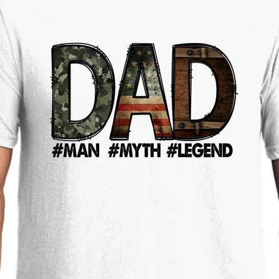 American Flag Dad Man Myth Legend Father's Day Pajama Set