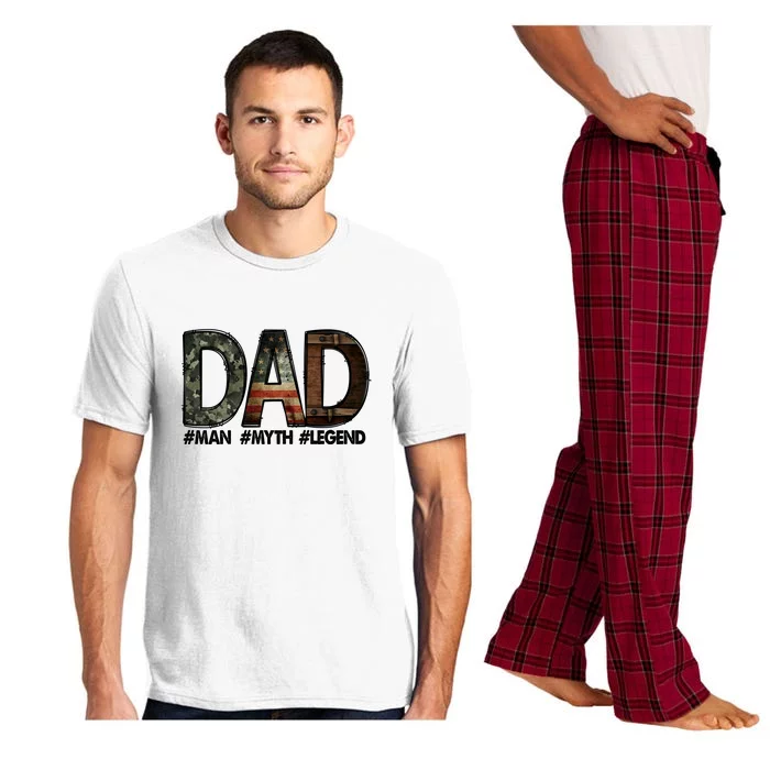 American Flag Dad Man Myth Legend Father's Day Pajama Set