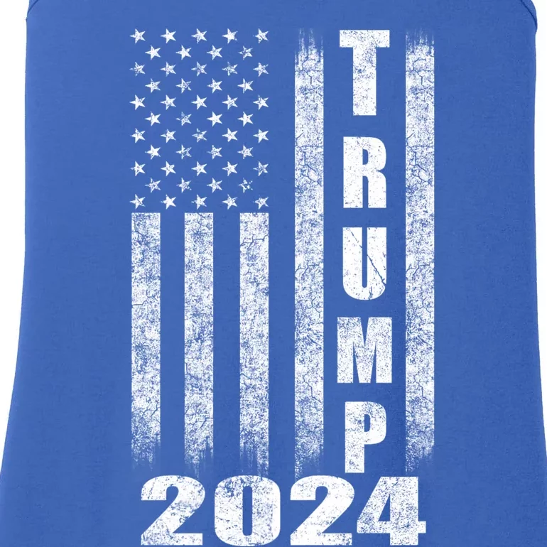 American Flag Design Trump 2024 Ladies Essential Tank